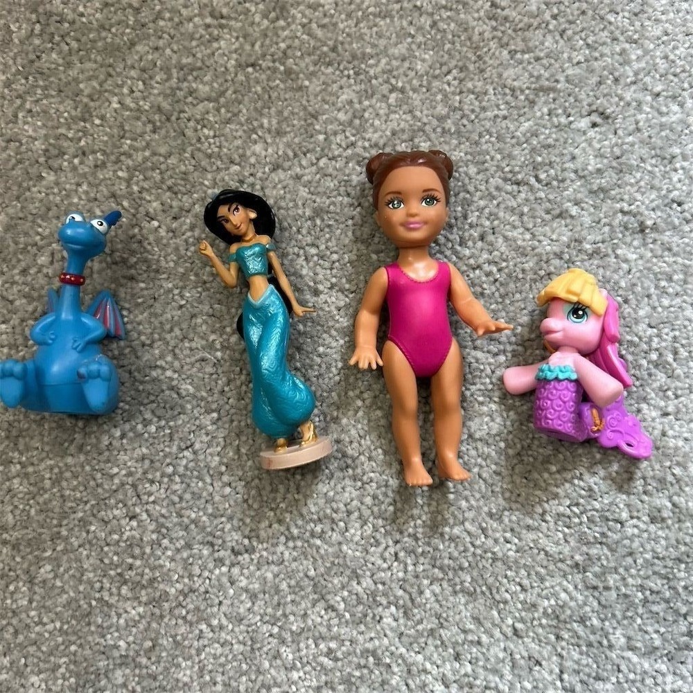 Mixed Lot of 4 Mini Figures - Disney, Barbie, Pink Pony & More